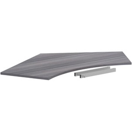 Lorell 47.25 in. Relevance Series 120 Curve Panel Top Weathered Charcoal LLR16249